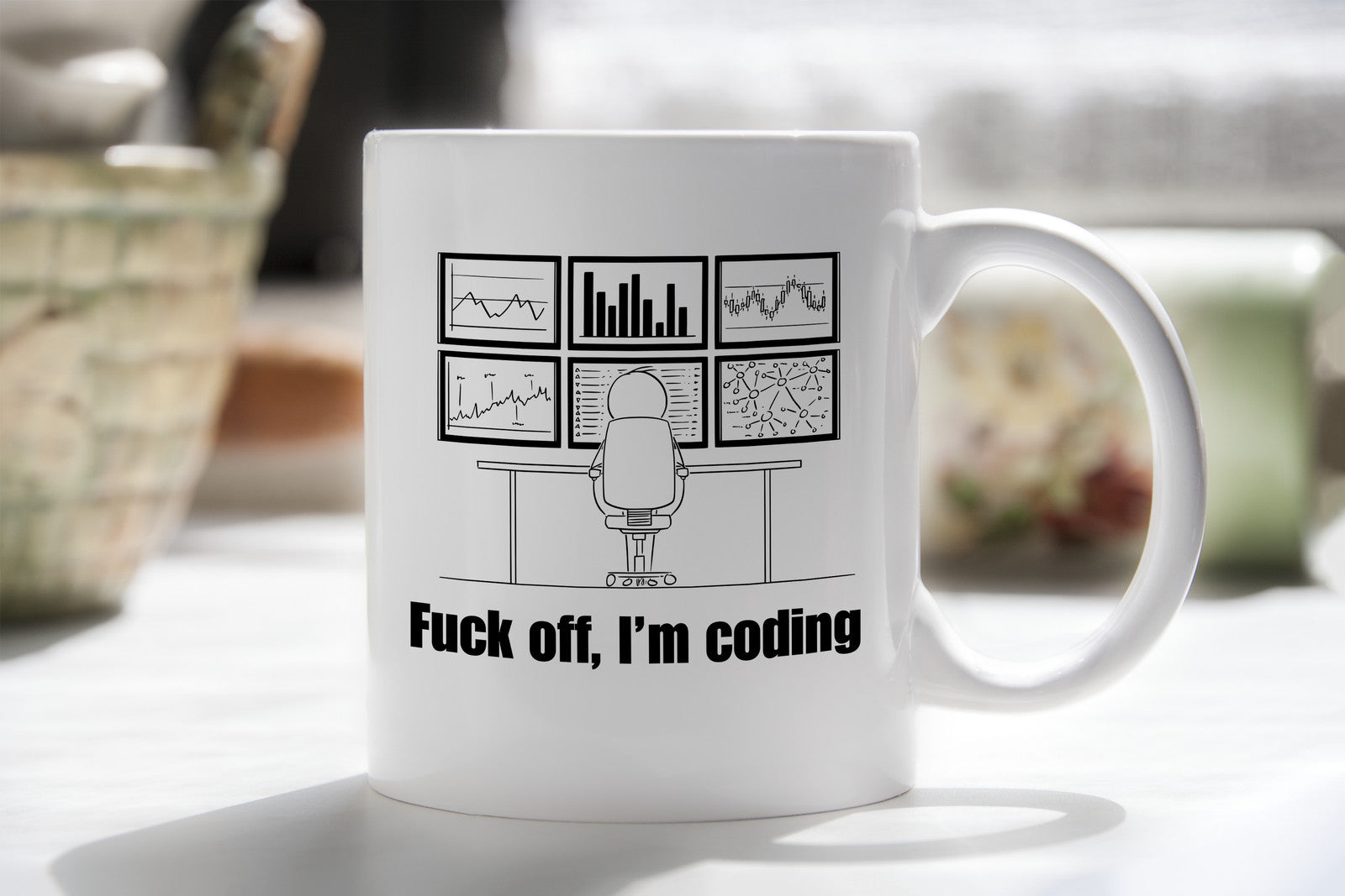 Go Away I'm Coding Novelty Mug Funny Geek Adult Coffee Cup F off