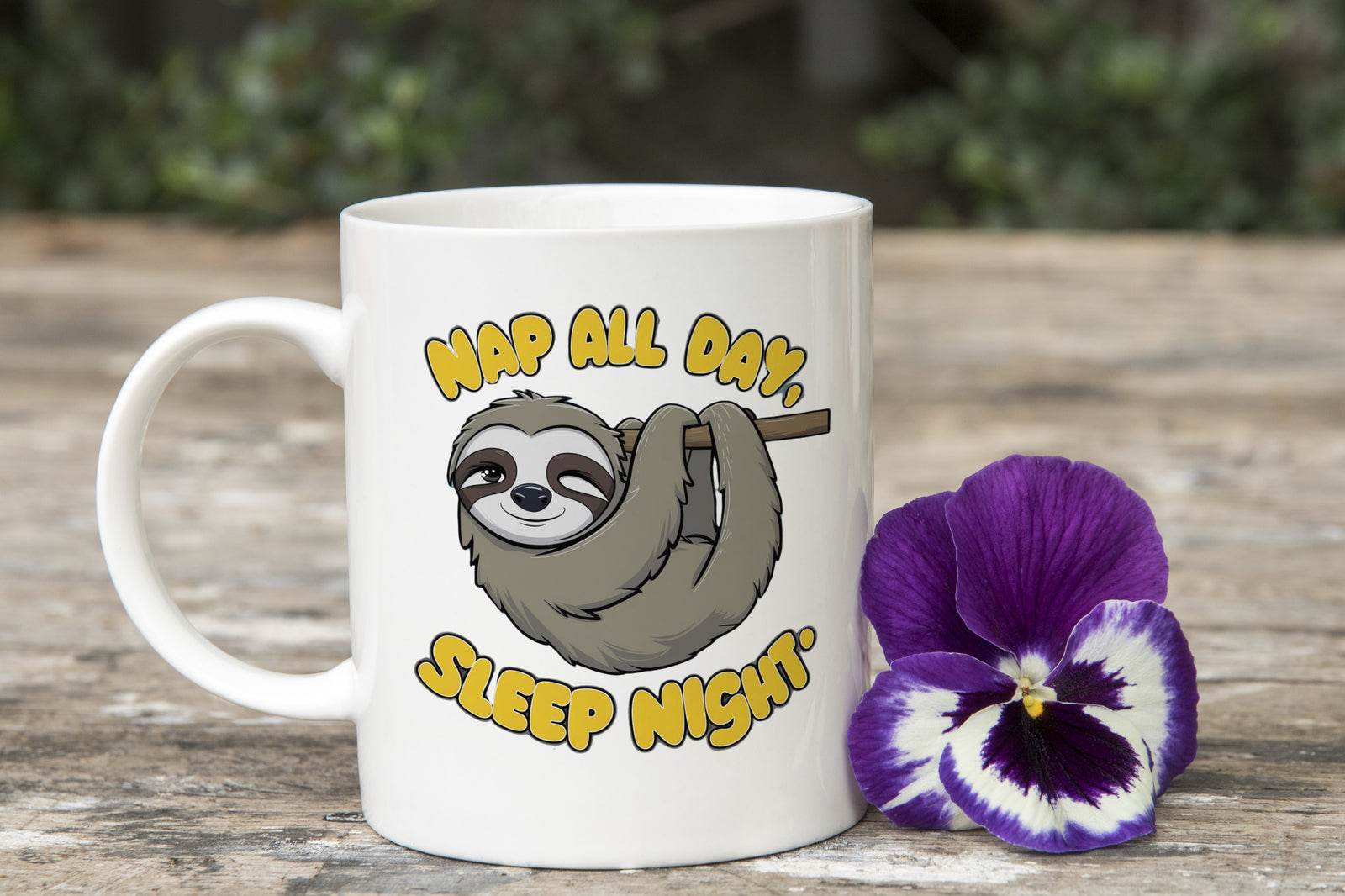 Sloth Novelty Mug Coffee Cup Nap all Day Sleep all Night