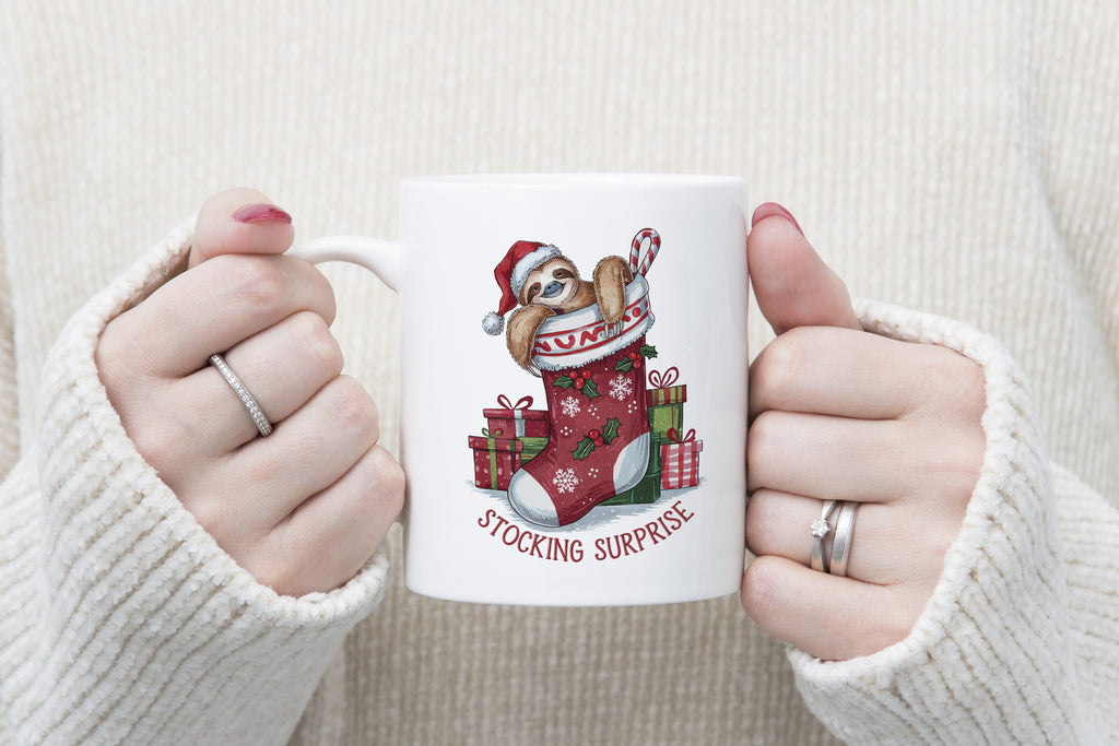 Sloth Christmas Novelty Mug Stocking Suprise Coffee Cup