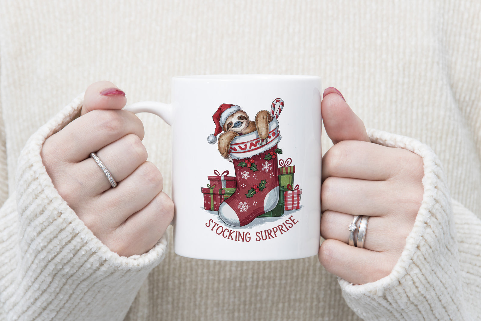 Sloth Christmas Novelty Mug Stocking Suprise Coffee Cup