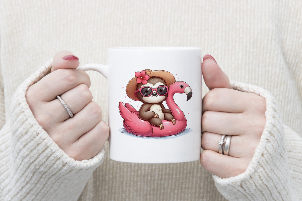 Sloth Novelty Mug Caffeine Pool Party Inflatable flamingo Tea Cup