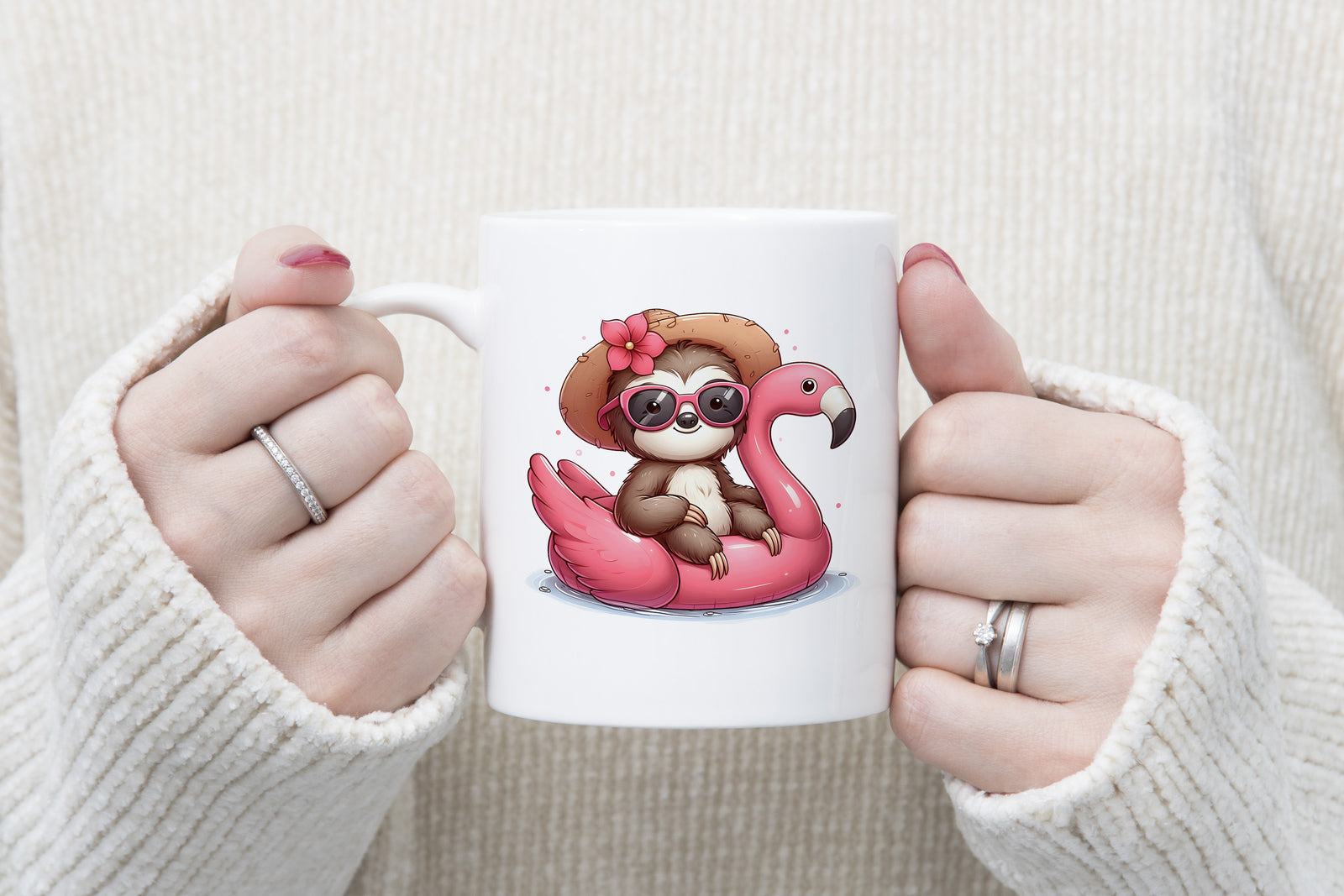 Sloth Novelty Mug Caffeine Pool Party Inflatable flamingo Tea Cup