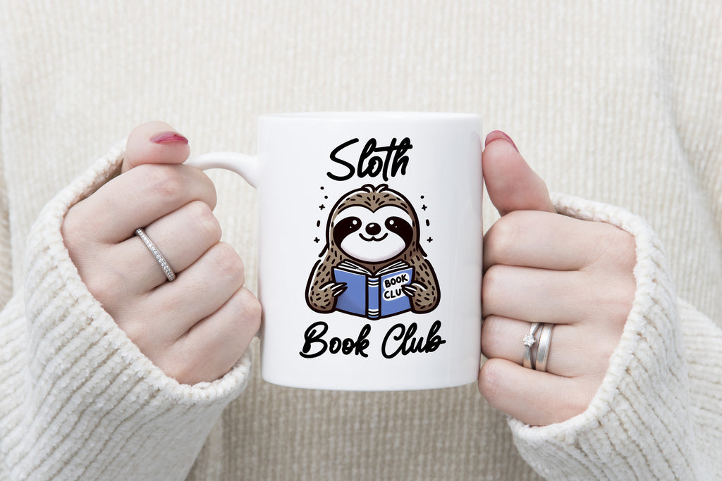Sloth Mug Book Club Coffee Novelty Cup Reading