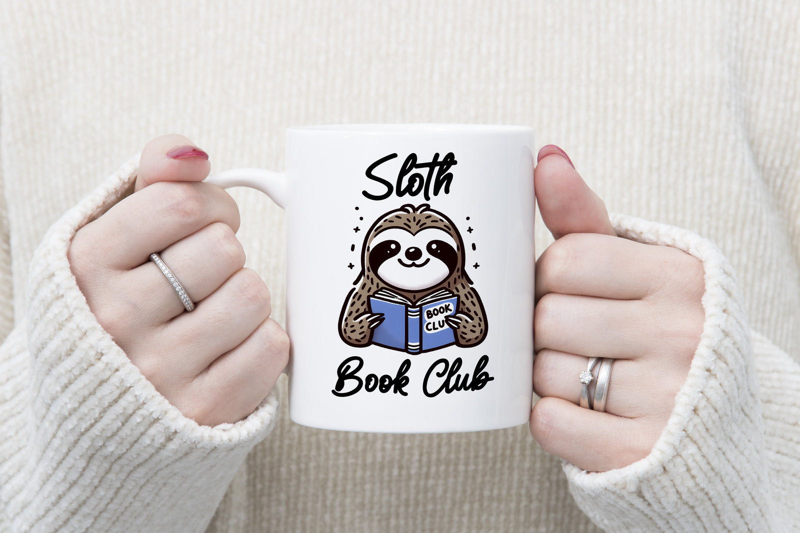 Sloth Mug Book Club Coffee Novelty Cup Reading