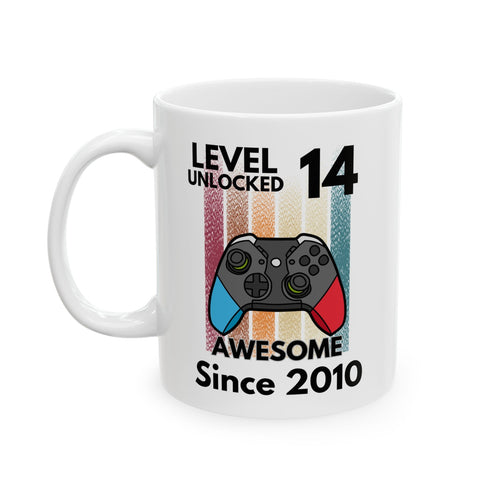 14 Year Old Birthday Gift Gamer Novelty Mug Awesome Since 2010 Coffee Cup