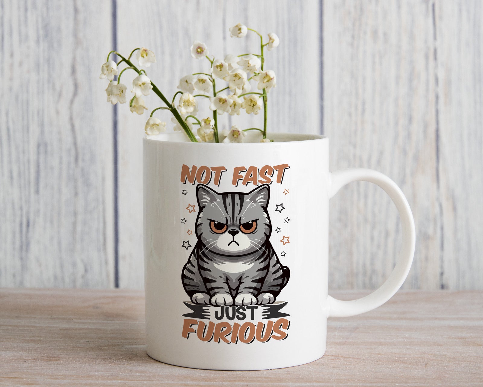Not Fast Just Furious Cat Novelty Mug Caffeine Tea Cup