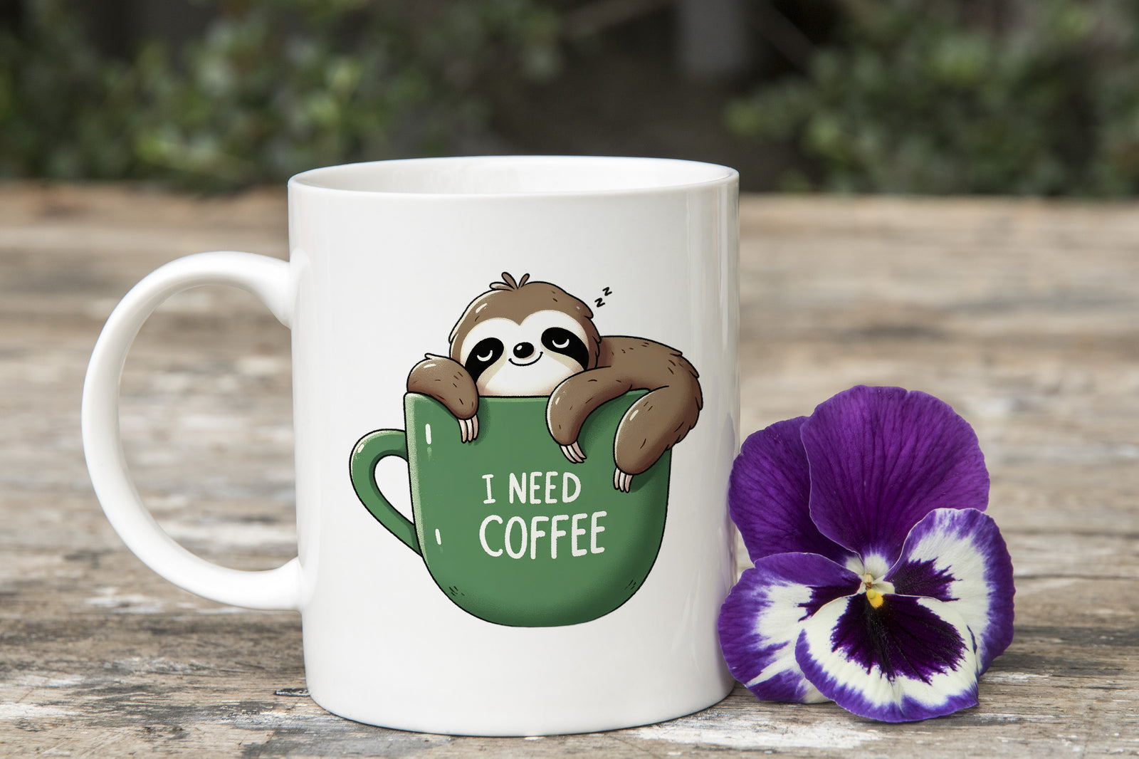 Sloth I Need Coffee Novelty Mug Stocking Suprise Tea Cup