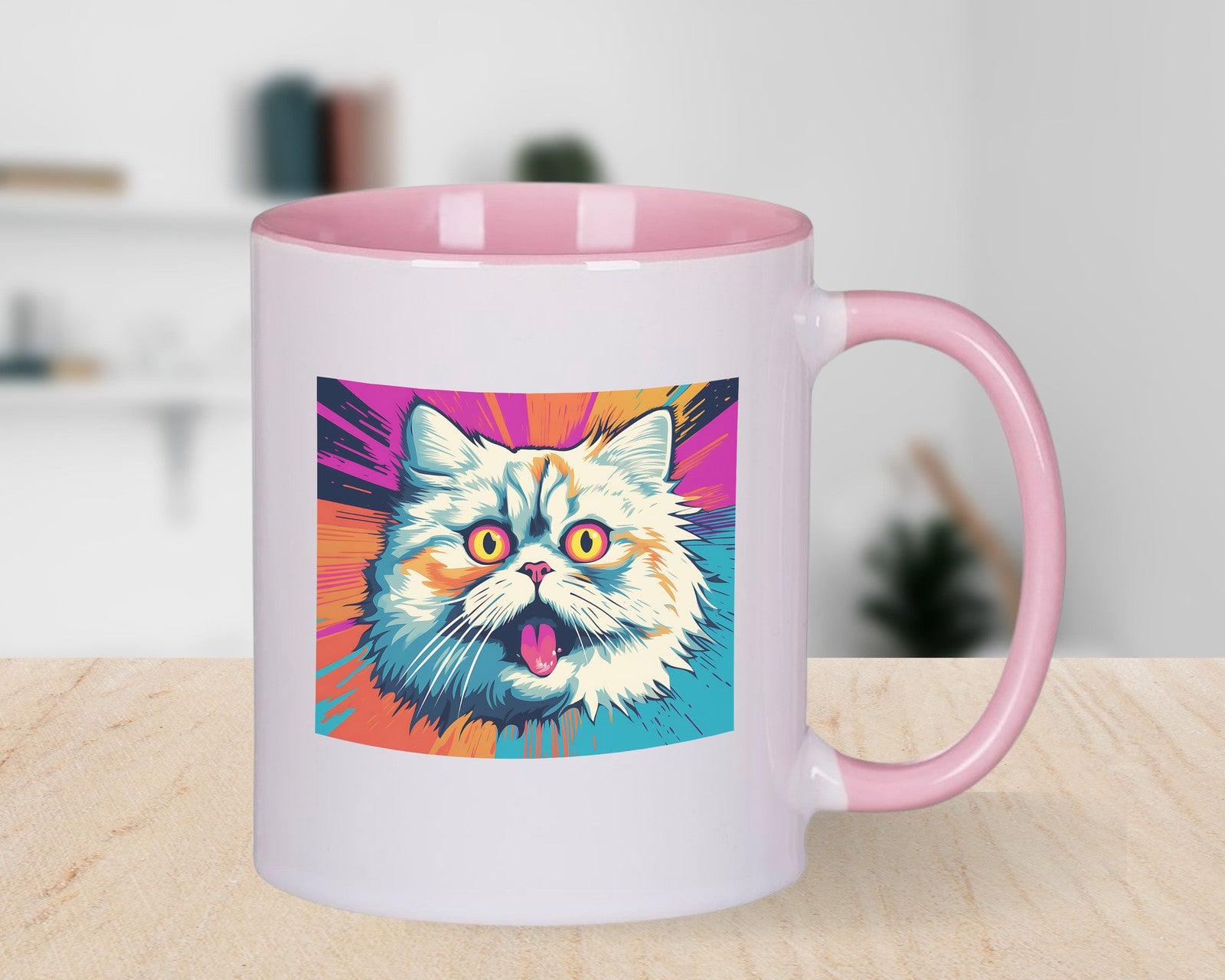 Pop art Cat Novelty mug Caffeine Cup