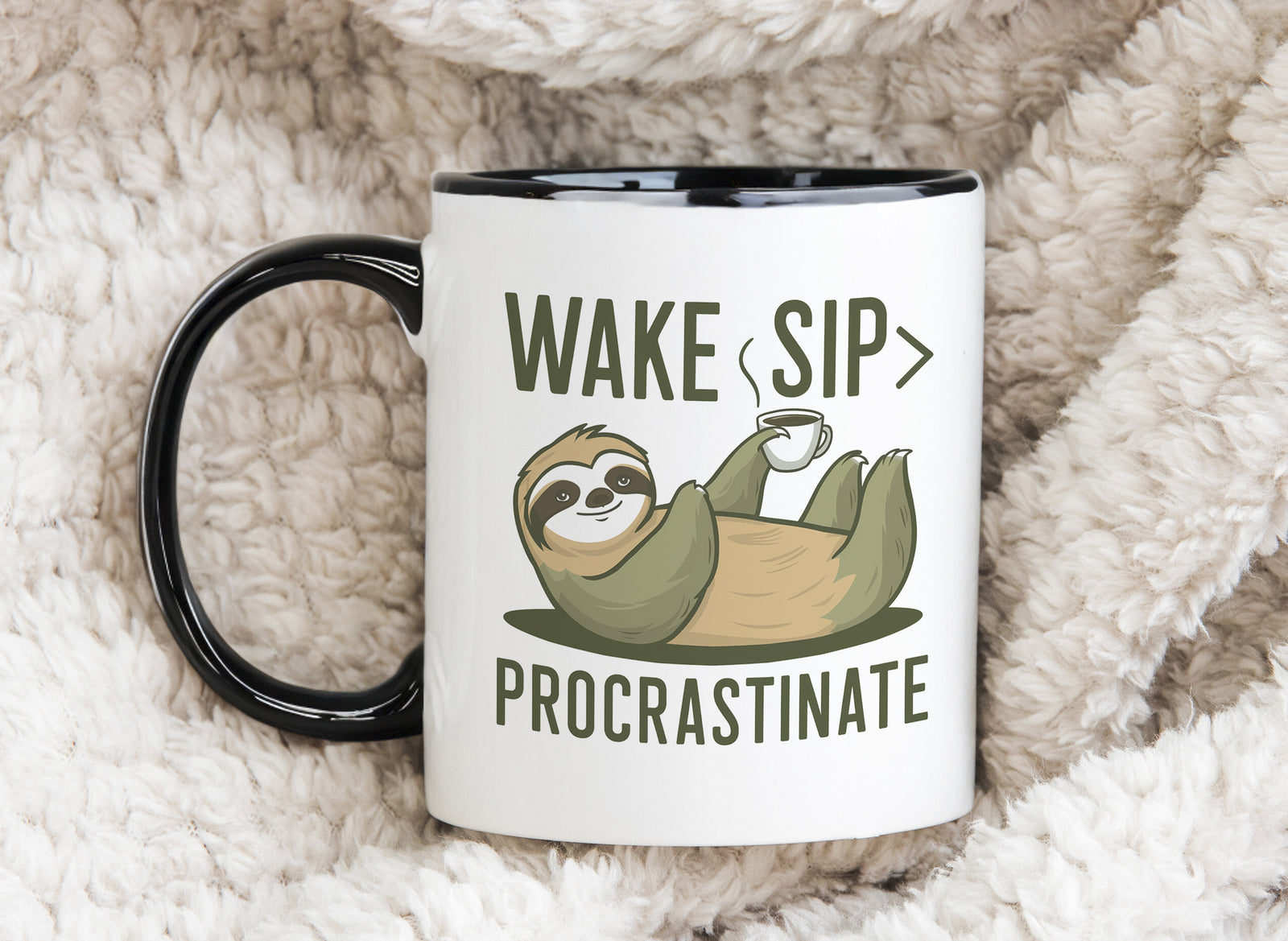 Sloth Mug Wake Up Procrastinate Sip Coffee Novelty Cup