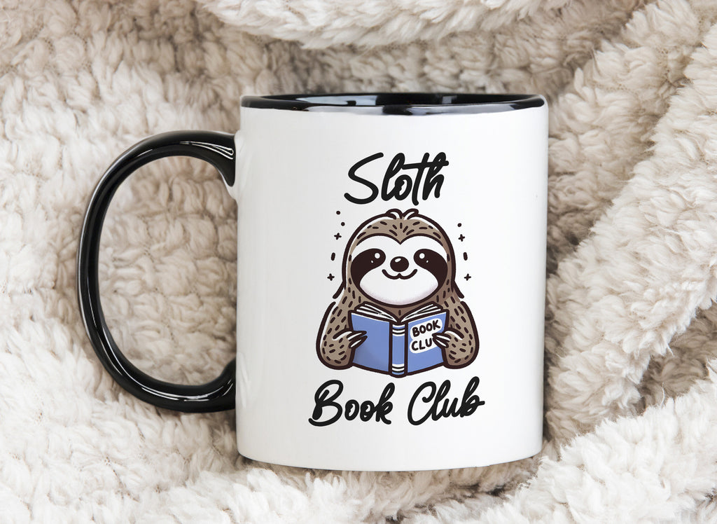 Sloth Mug Book Club Coffee Novelty Cup Reading