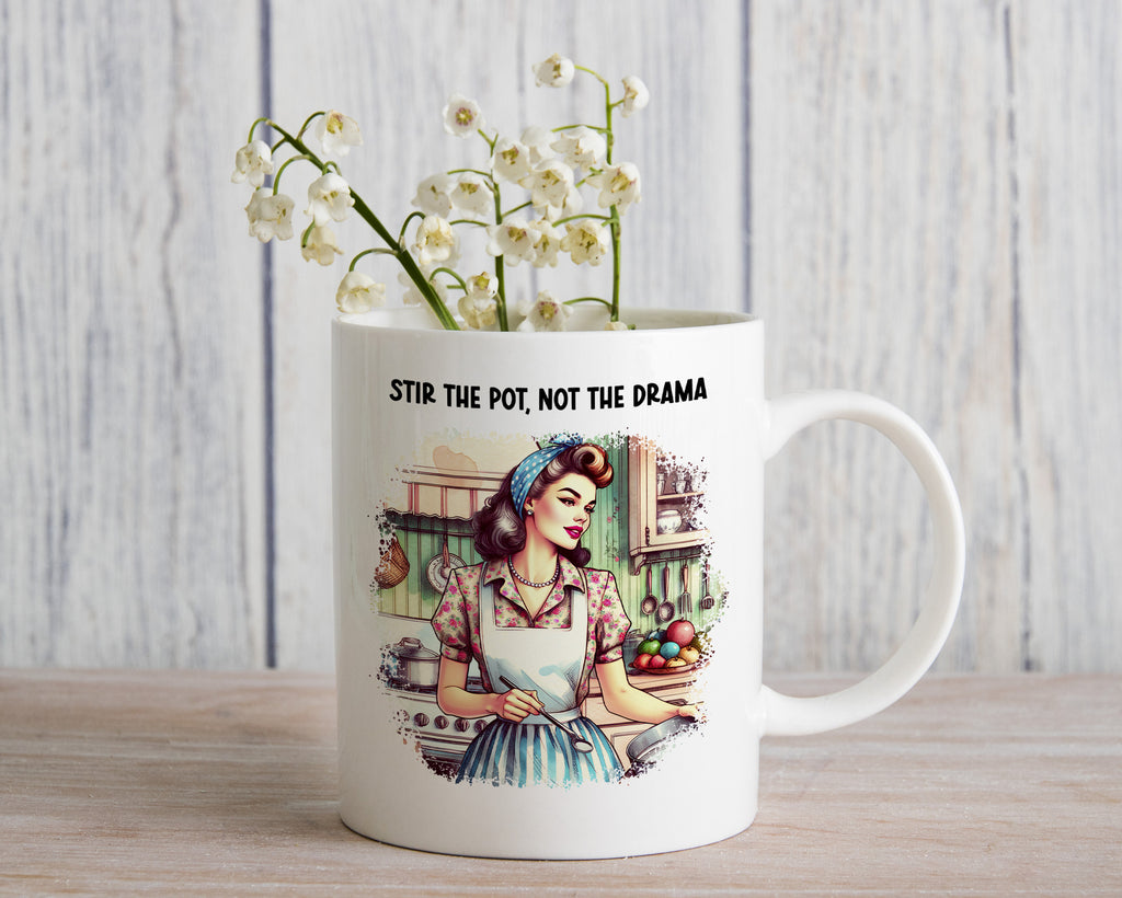 Stir the Pot Not the Drama Queen Novelty Mug Kitchen Gift Coffee Cup
