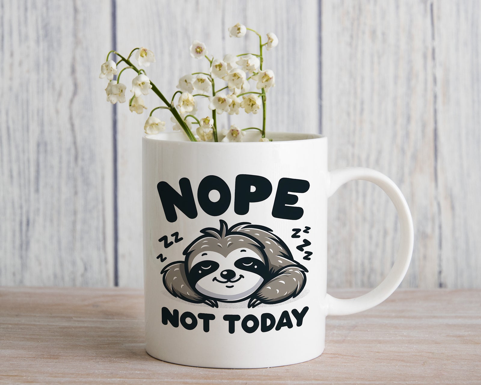 Sloth Nope Not Today Novelty Mug Fun Coffee Cup