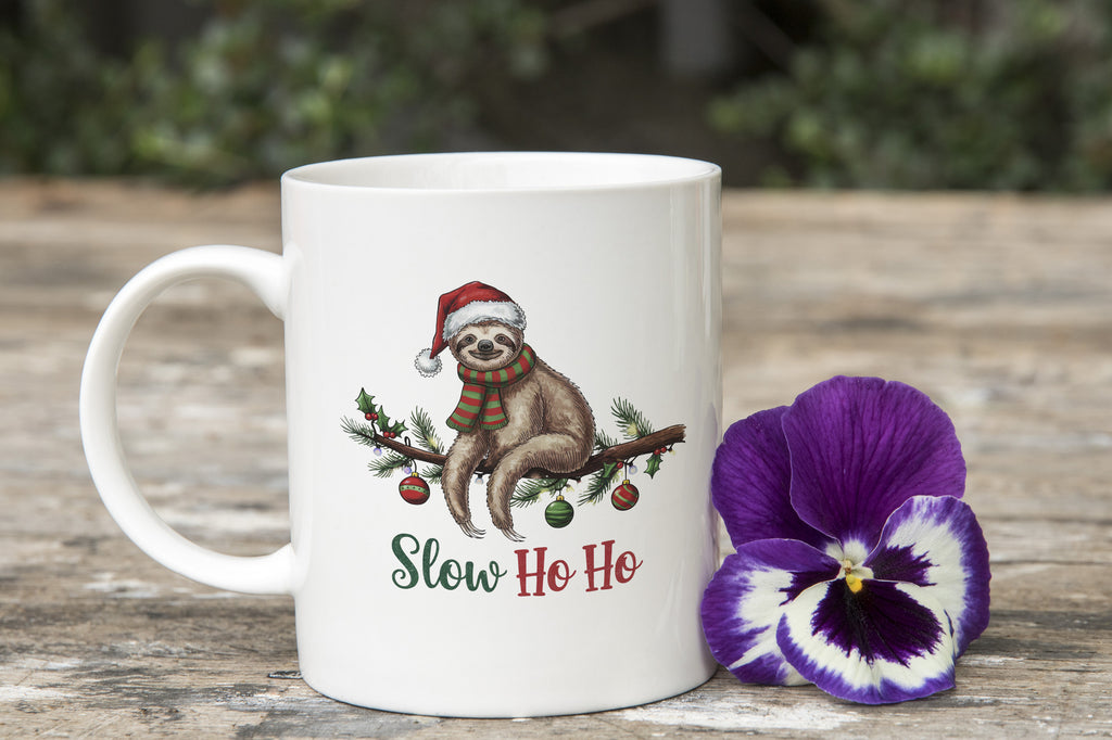 Funny Sloth Novelty Mug Slow Ho Ho Christmas
