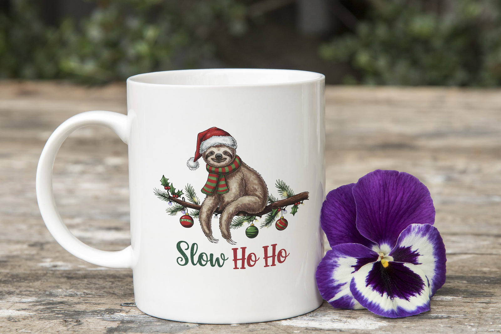 Funny Sloth Novelty Mug Slow Ho Ho Christmas