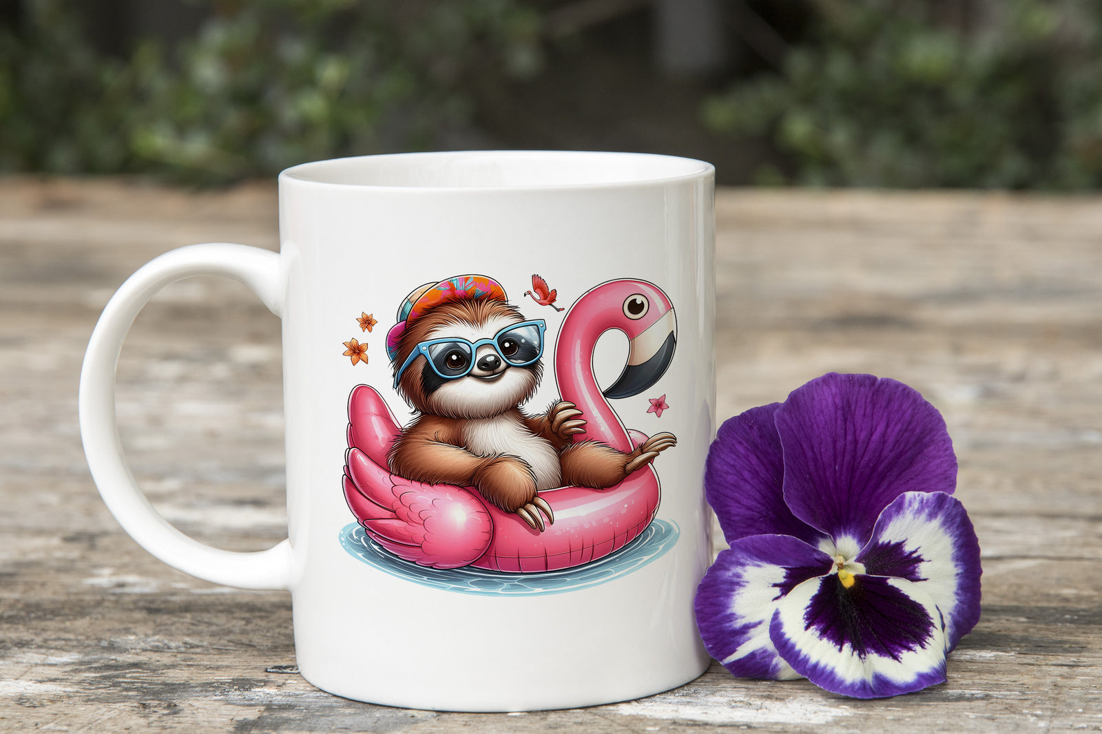 Summer Sloth Novelty Mug Caffeine Pool Party Inflatable flamingo Tea Cup