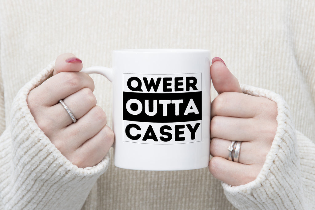 Qweer outta Casey ACT Novelty Mug Gay Pride LGBTQIA Coffee Cup