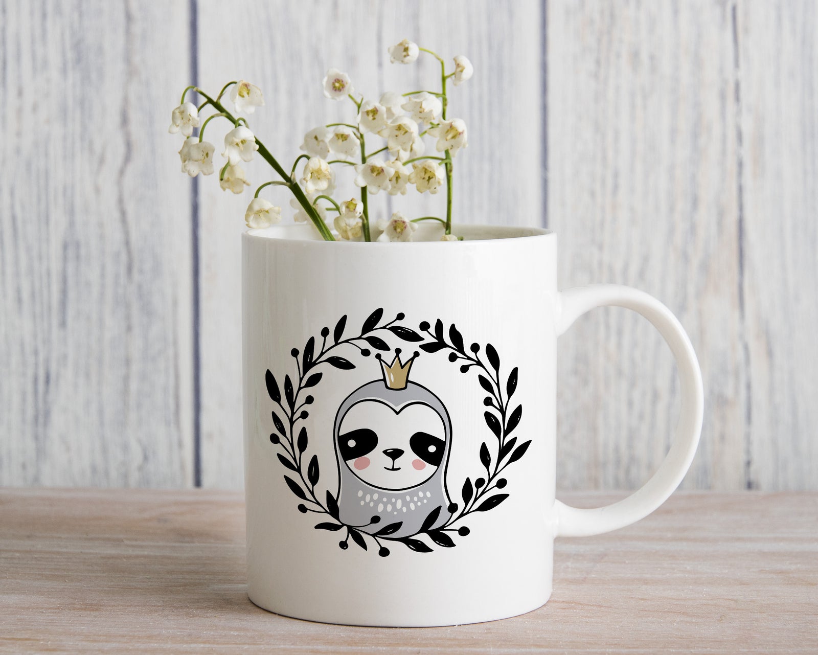 King Sloth Novelty Mug Number 1 Crown Fun Coffee Cup