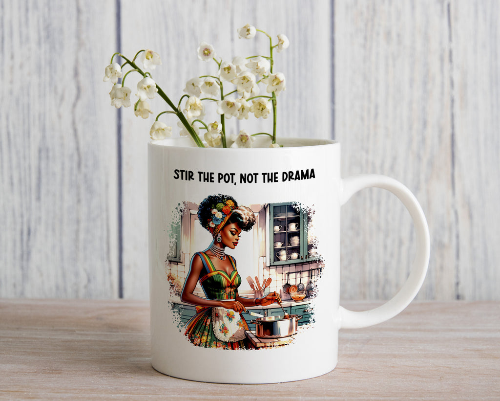 Stir the Pot Drama Queen Funny Novelty Mug Kitchen Gift Homemade Love Coffee Cup