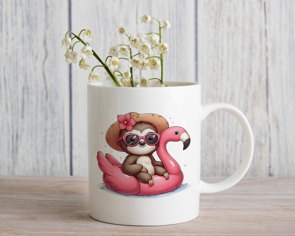 Sloth Novelty Mug Caffeine Pool Party Inflatable flamingo Tea Cup