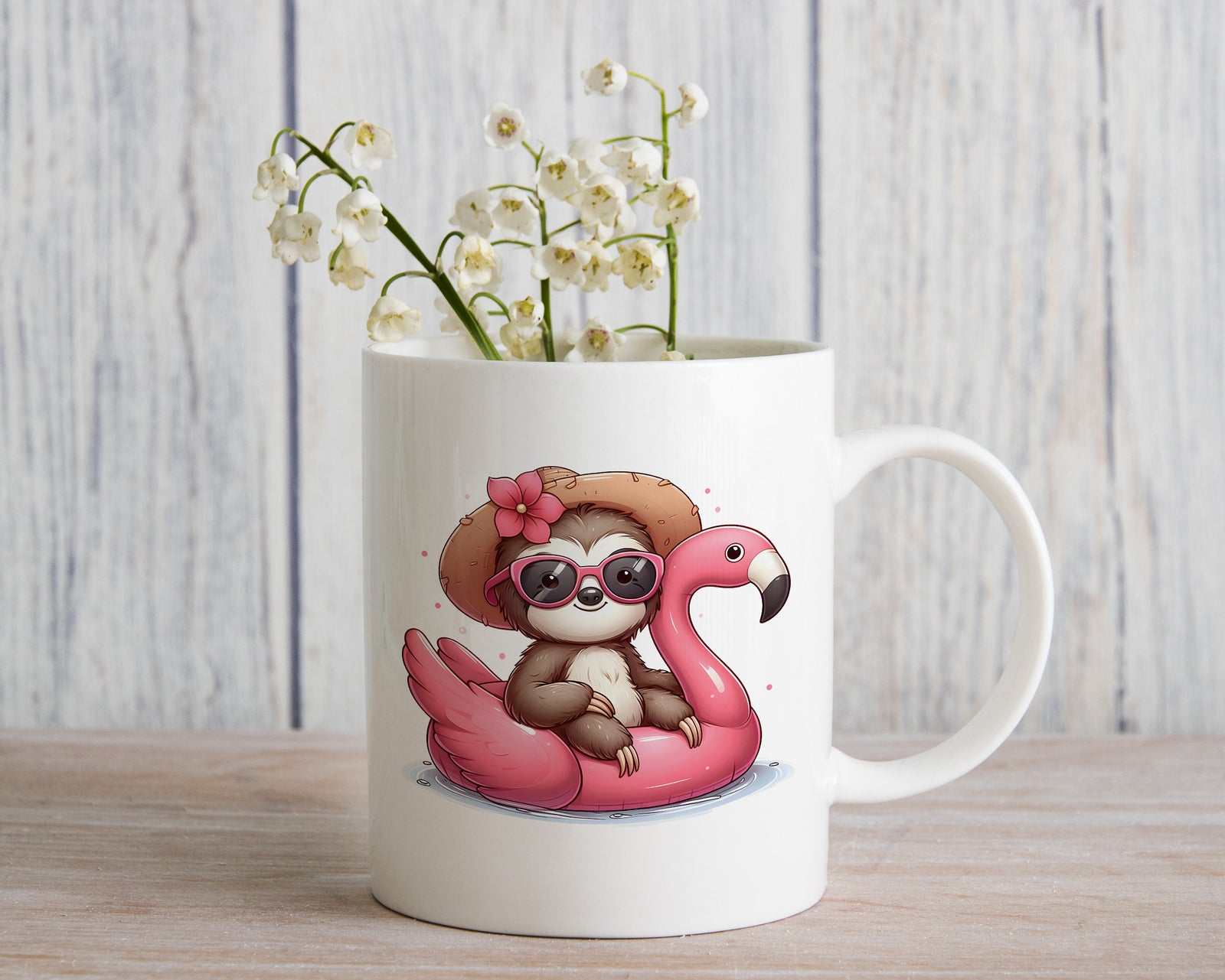 Sloth Novelty Mug Caffeine Pool Party Inflatable flamingo Tea Cup