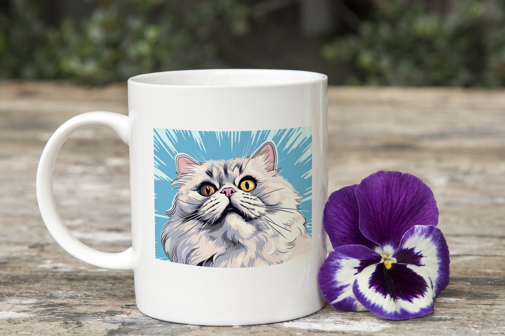 Pop art Persian Cat Novelty mug Caffeine Cup