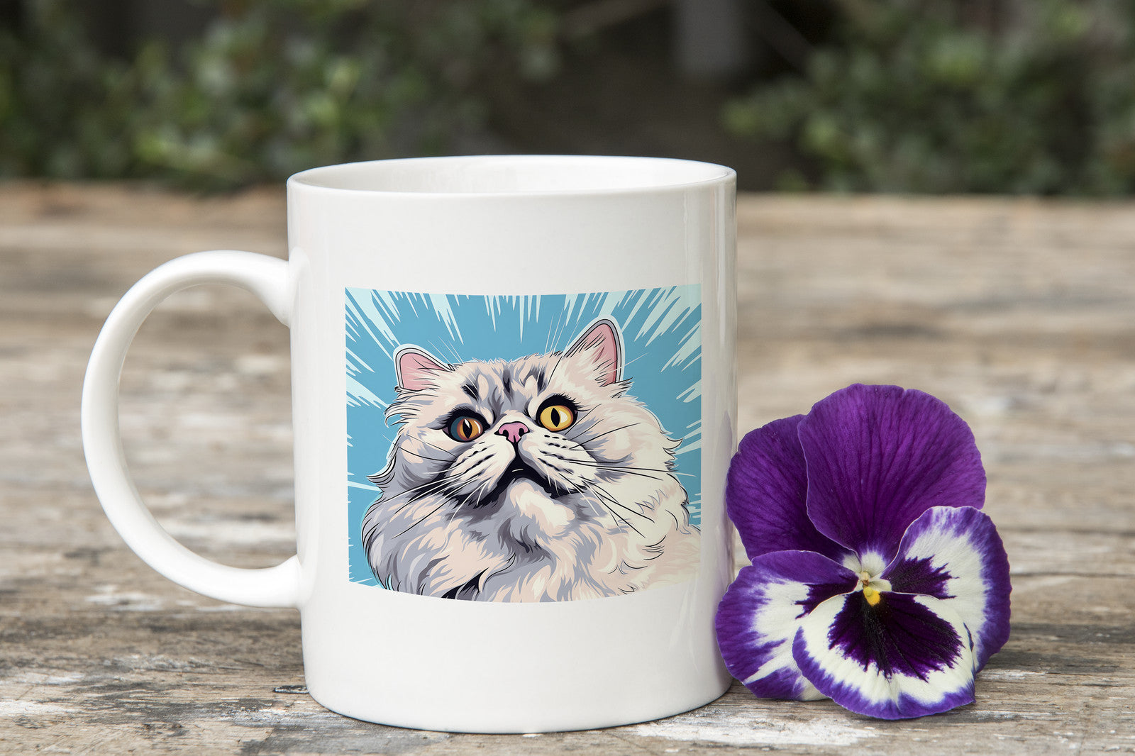Pop art Persian Cat Novelty mug Caffeine Cup