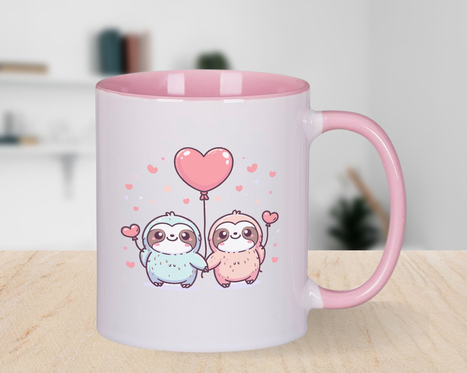 Sloth Lover Novety Mug Love Heart Balloon Coffee Cup