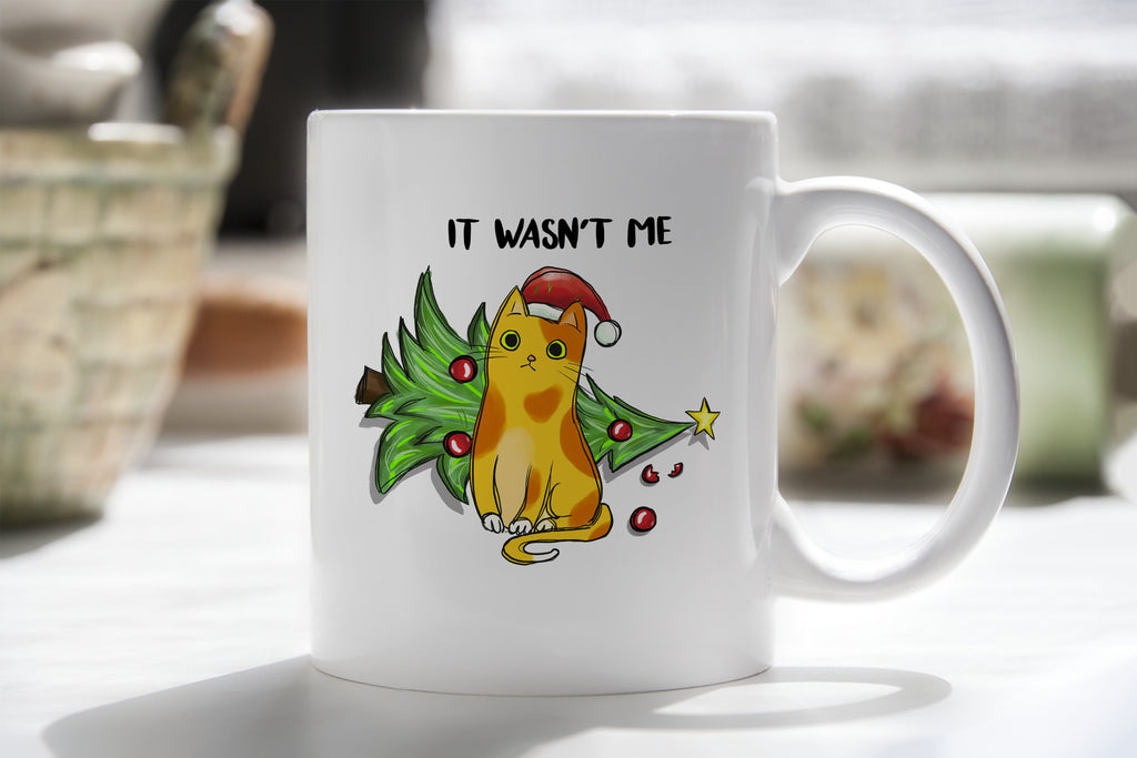 Cat Christmas Tree Killer Novelty Mug Caffeine Tea Cup
