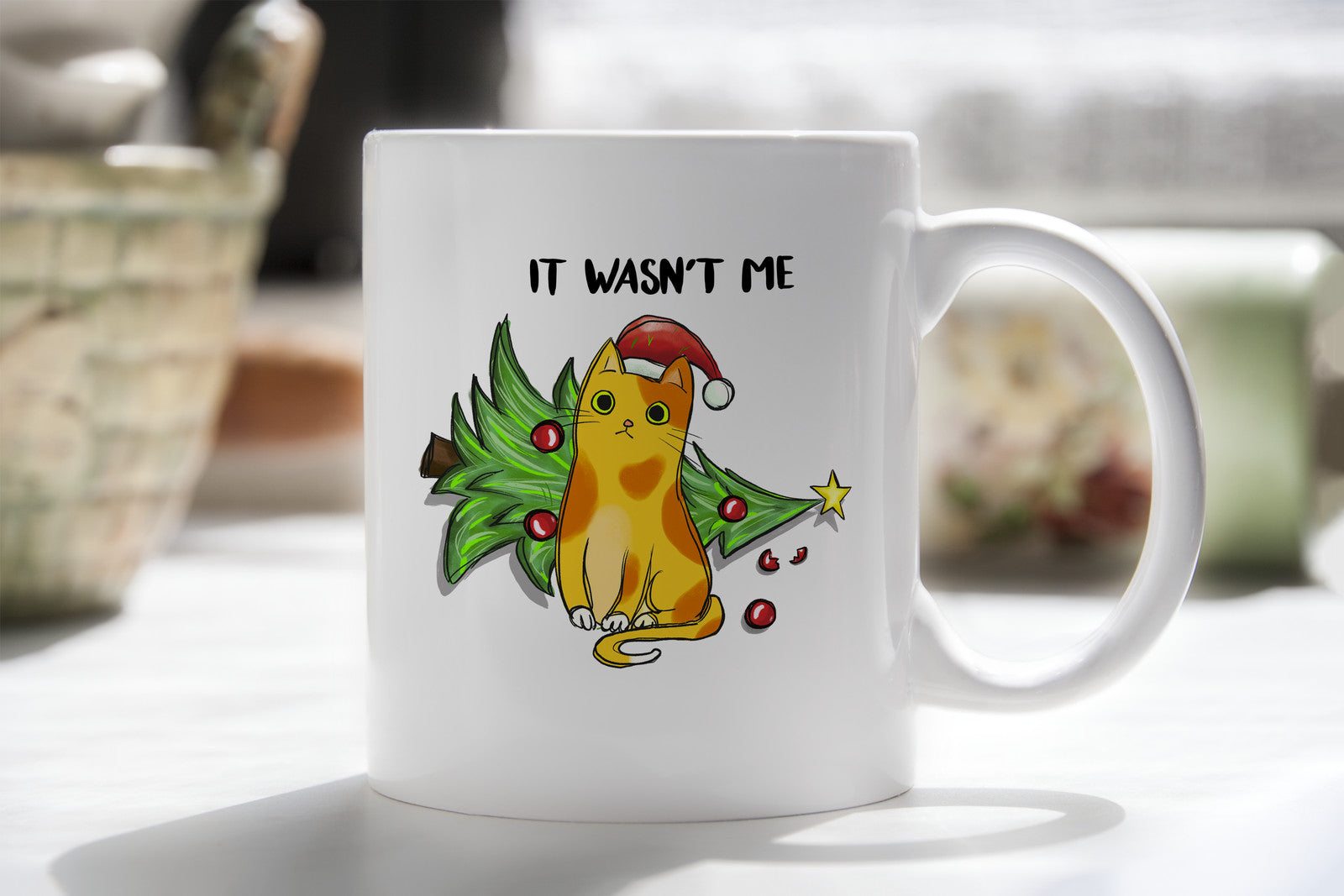 Cat Christmas Tree Killer Novelty Mug Caffeine Tea Cup