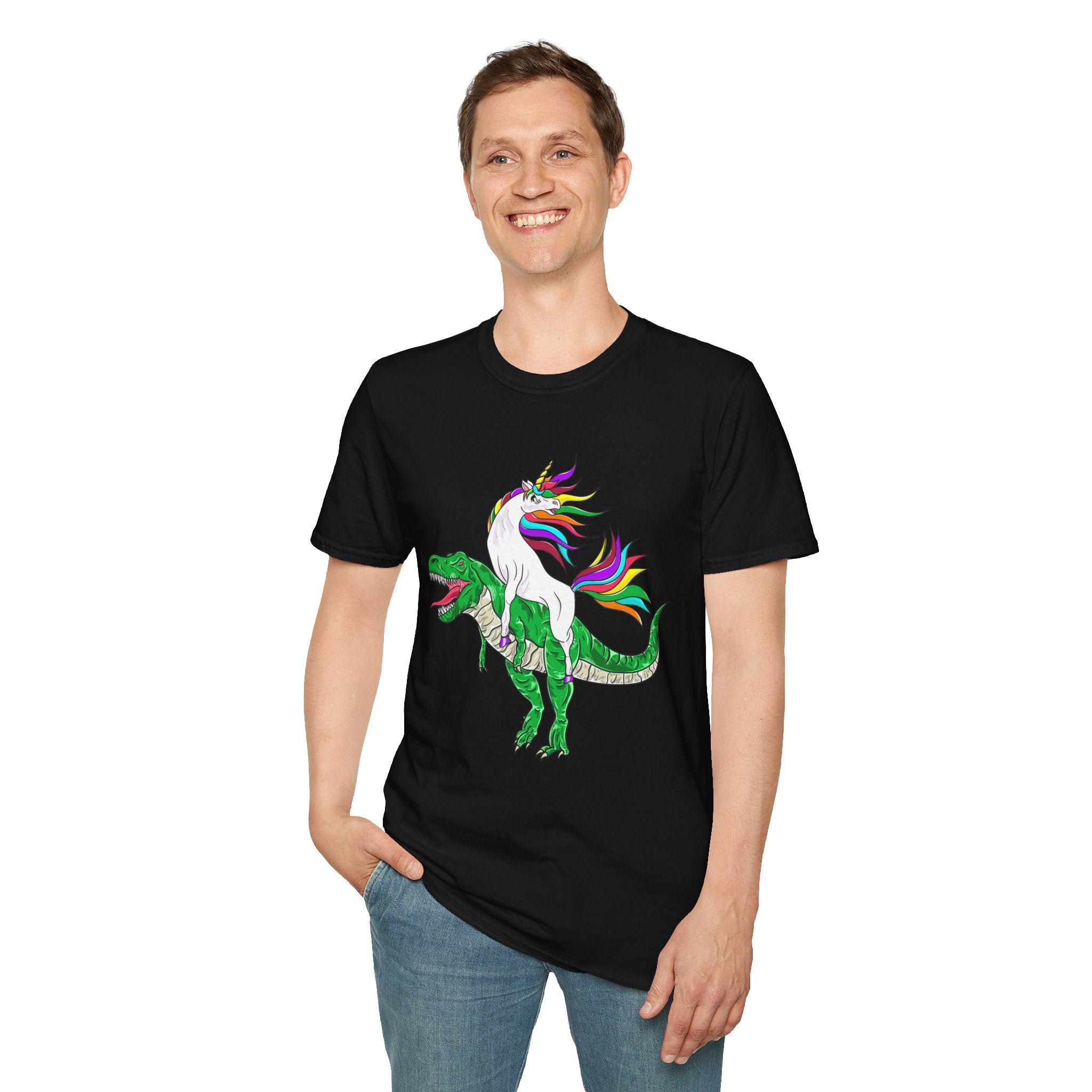 Unisex T-Shirt - Unicorn Riding T-Rex