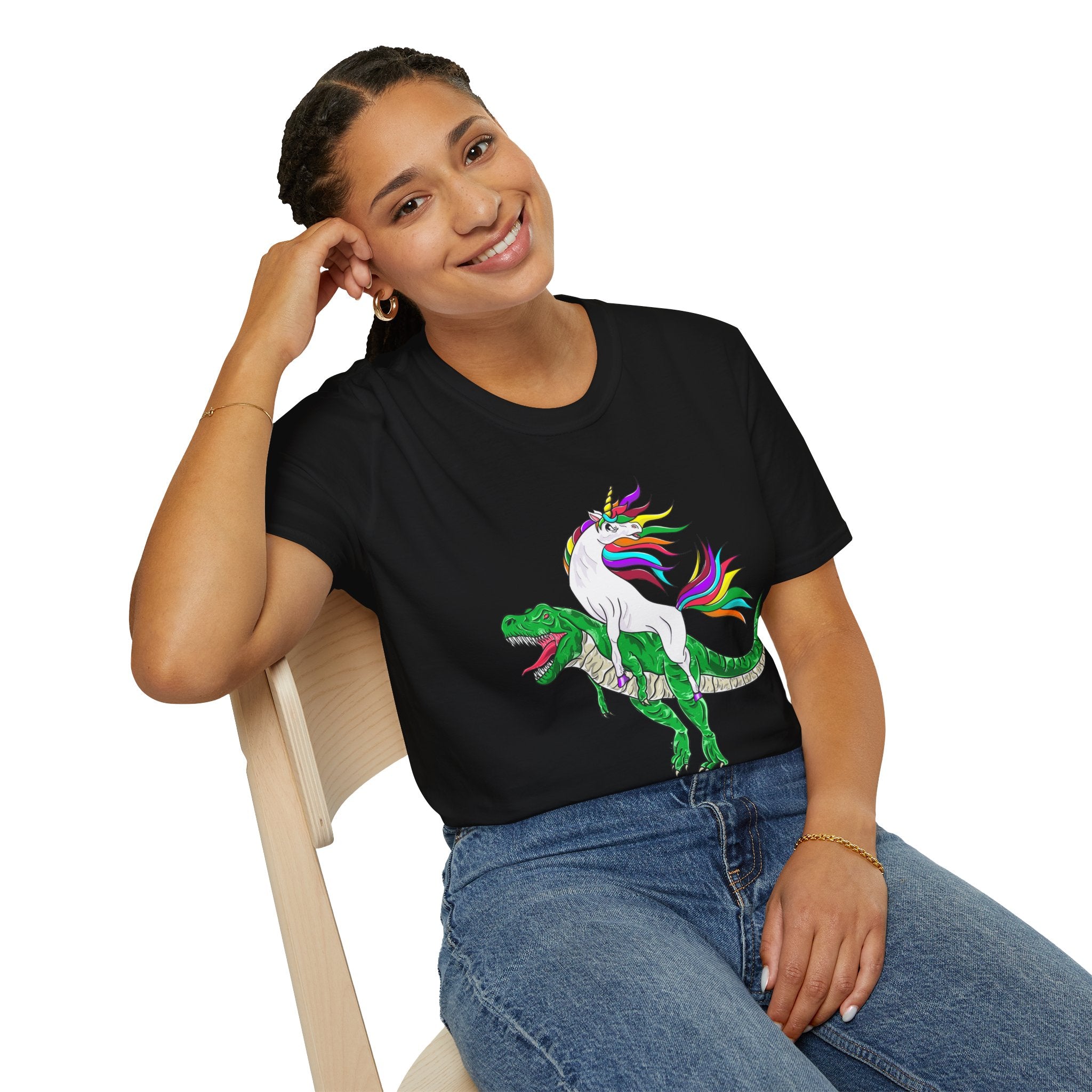 Unisex T-Shirt - Unicorn Riding T-Rex