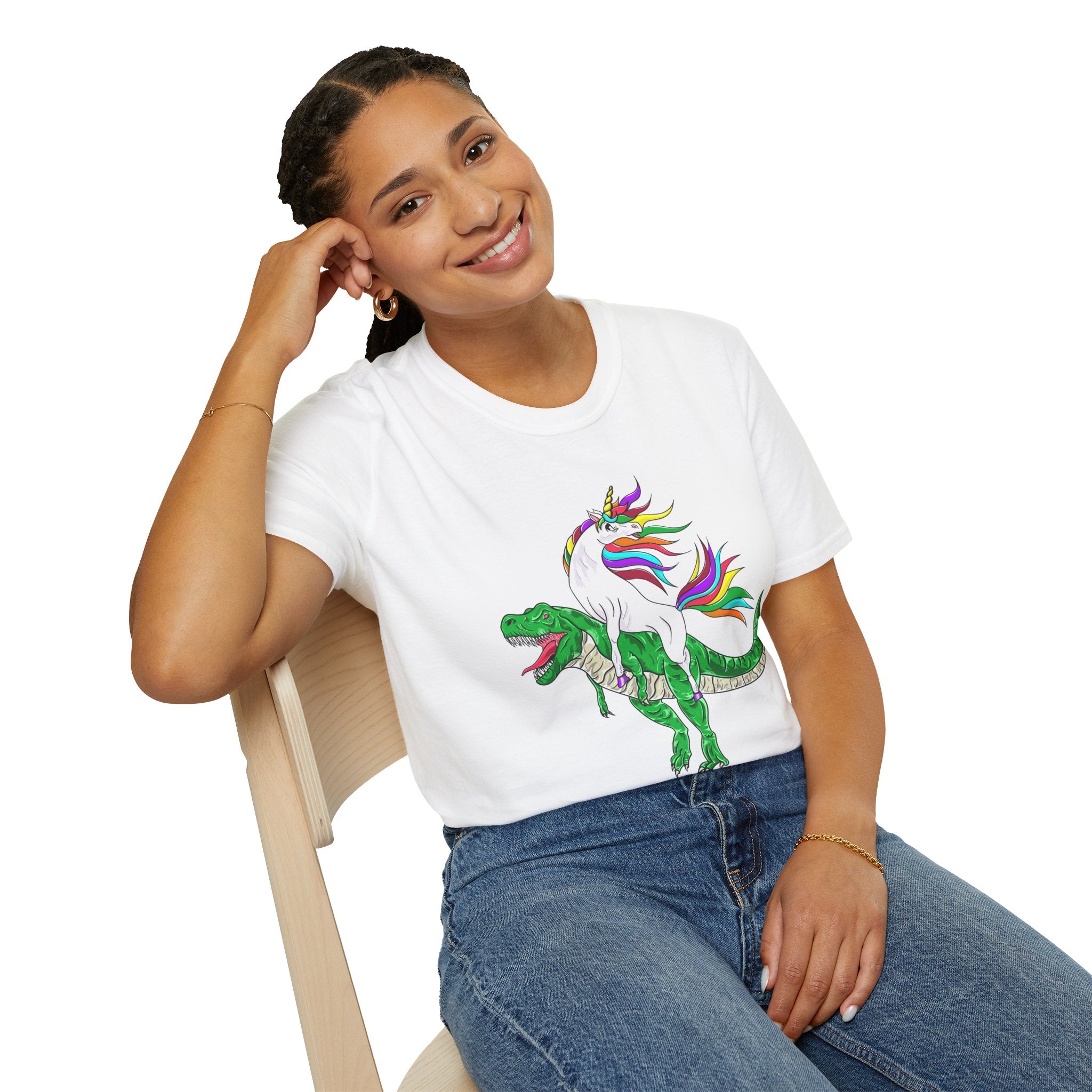 Unisex T-Shirt - Unicorn Riding T-Rex