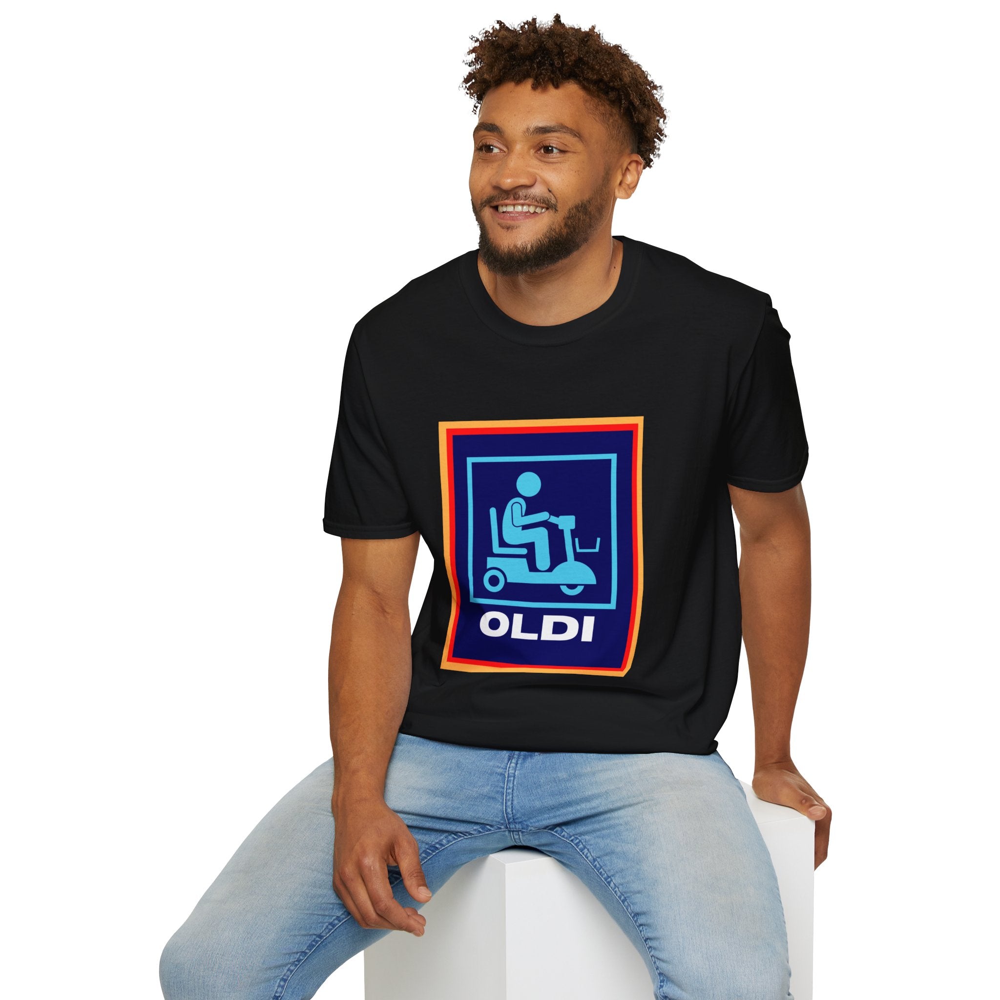 Oldi Scooter Funny Aldi Parody Light Blue Unisex T-Shirt
