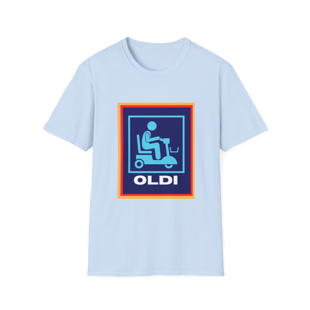 Oldi Scooter Funny Aldi Parody Light Blue Unisex T-Shirt