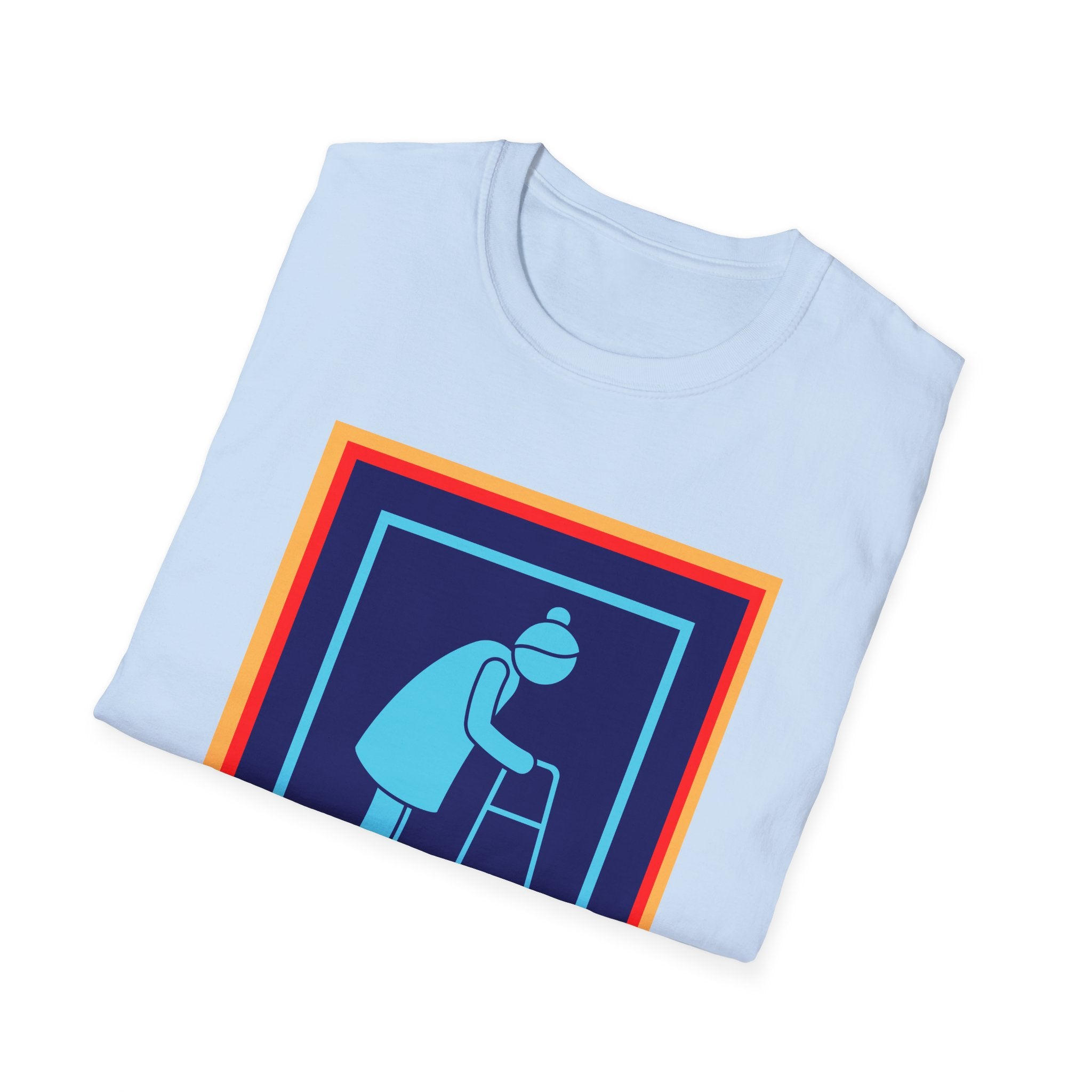 Old lady with Walking Stick Aldi Parody T-Shirt