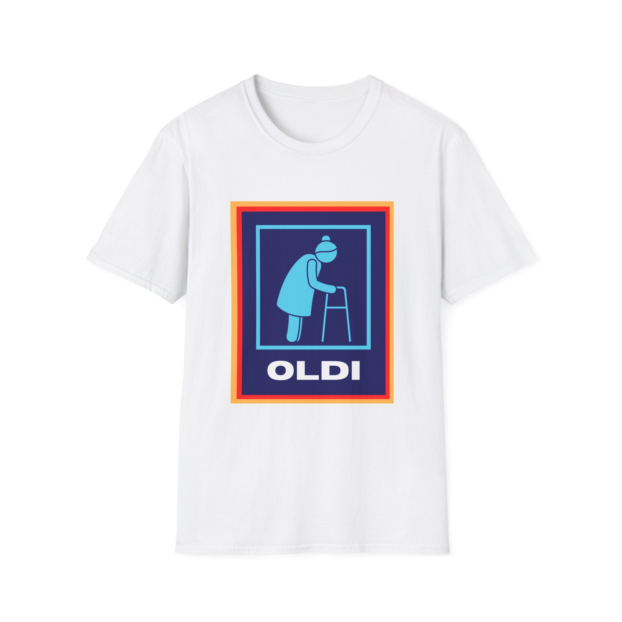 Oldi Walker Lady Funny Aldi Parody White Unisex T-Shirt