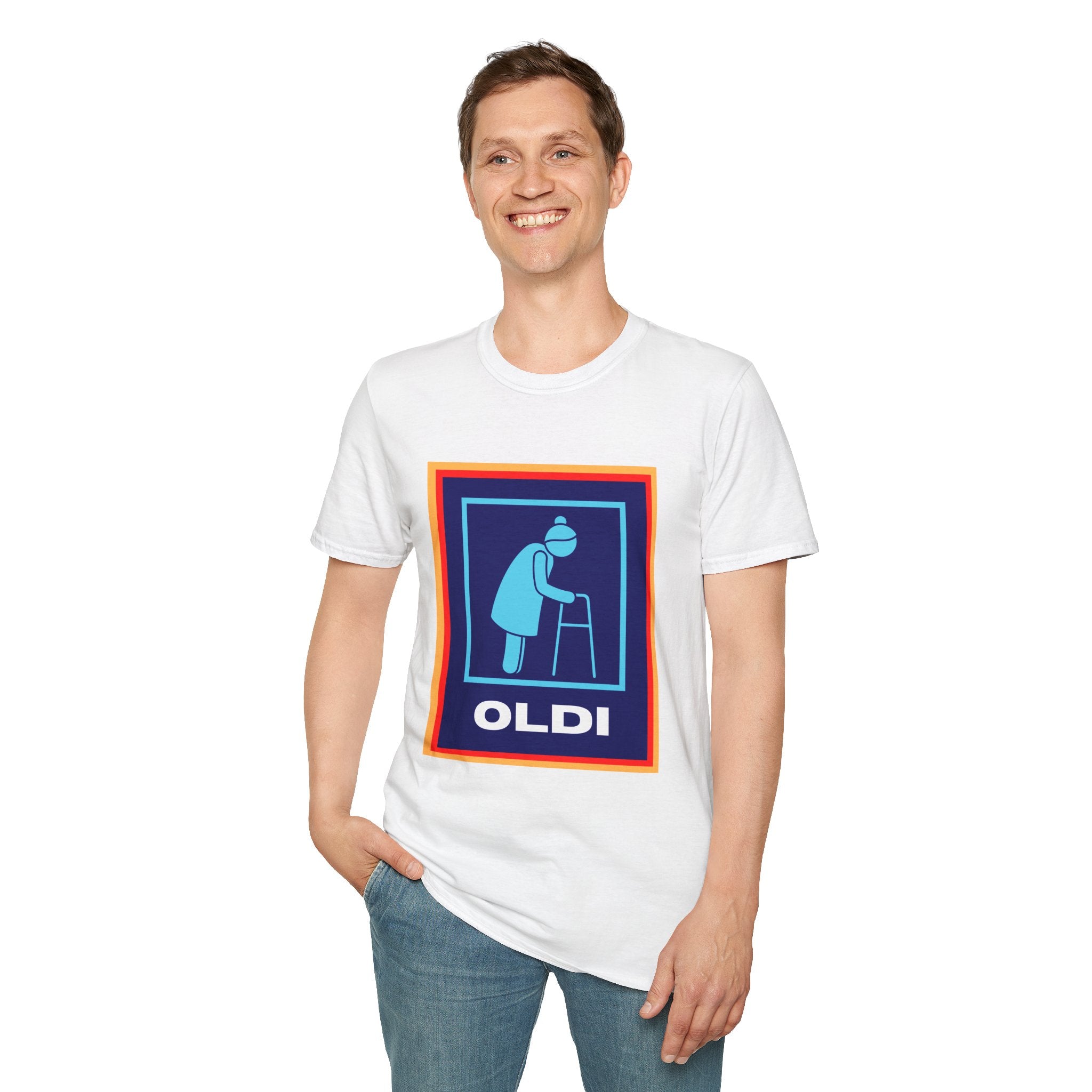 Oldi Walker Lady Funny Aldi Parody White Unisex T-Shirt