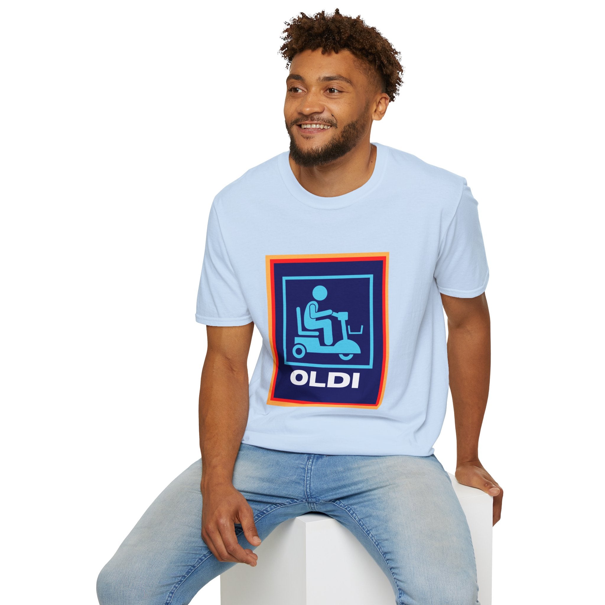 Oldi Scooter Funny Aldi Parody Black Unisex T-Shirt
