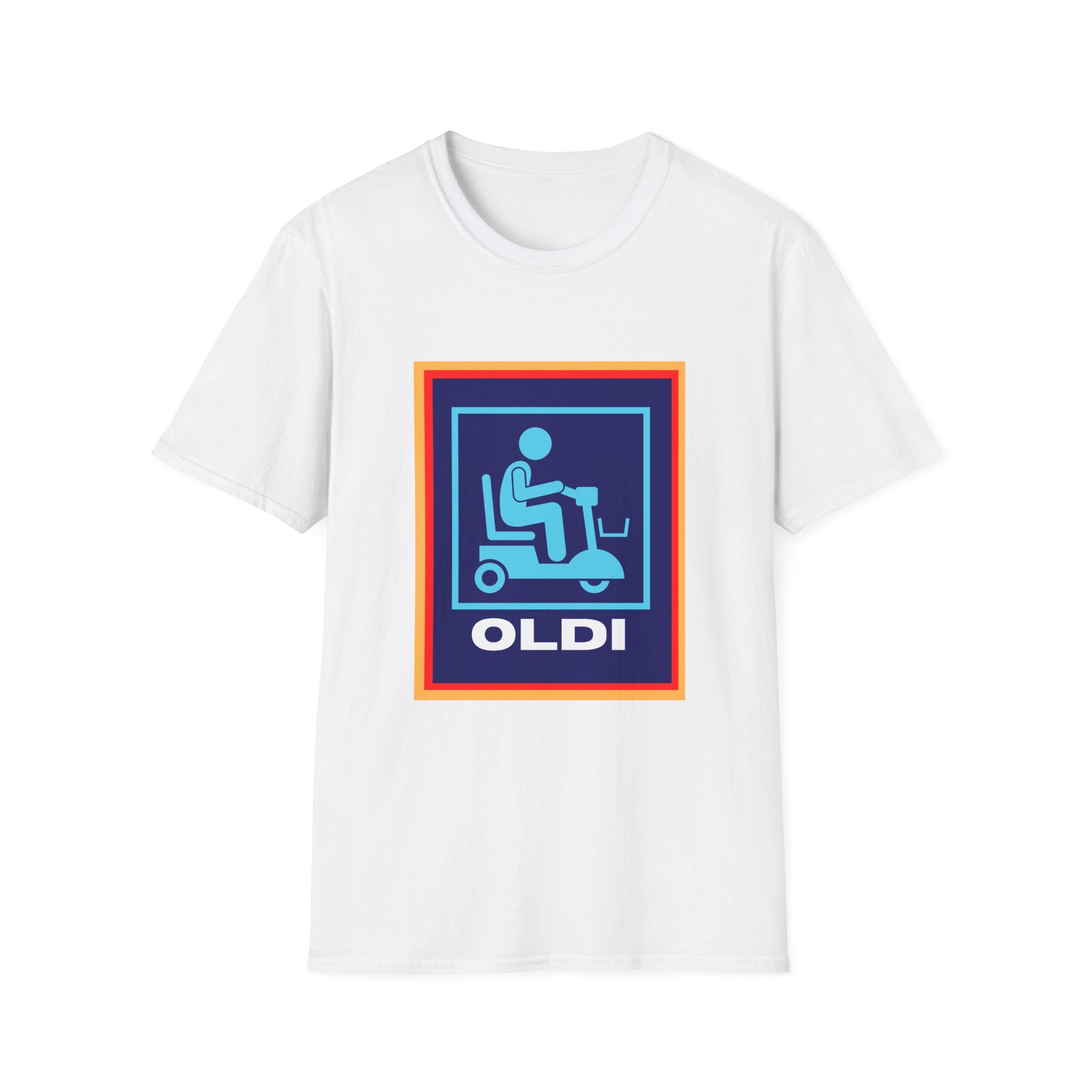 Oldi Scooter Funny Aldi Parody Light Blue Unisex T-Shirt