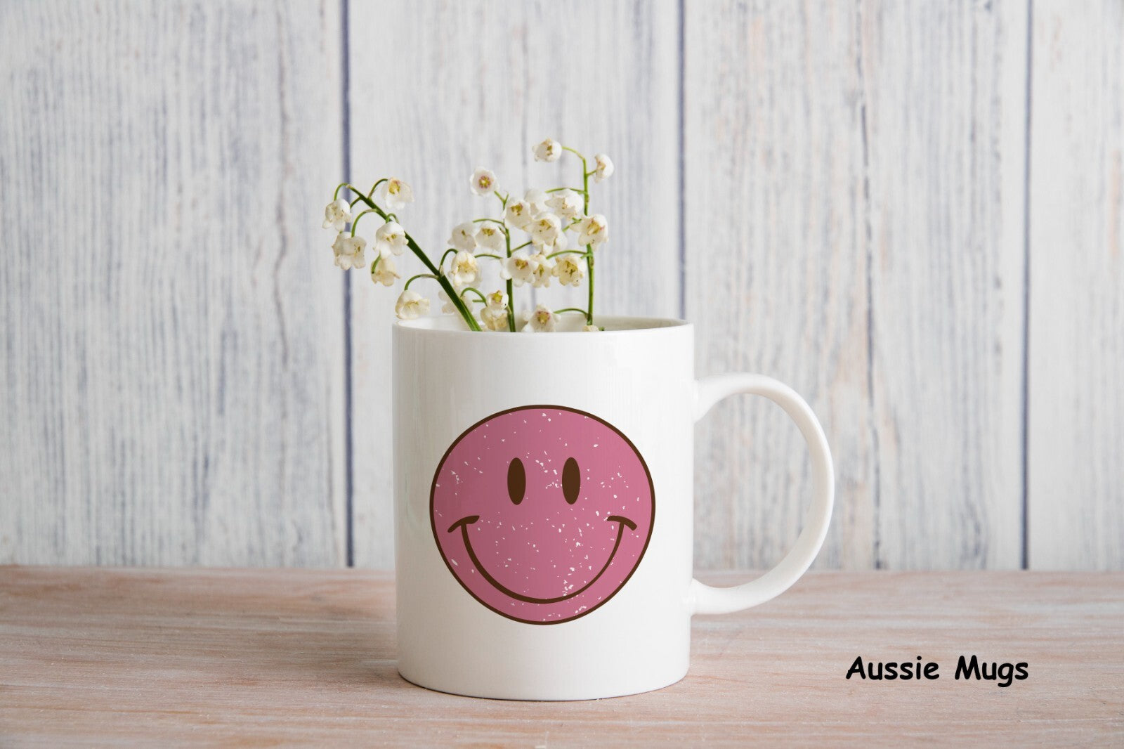 Pink Smiley Emoji Novelty mug gift coffee cup