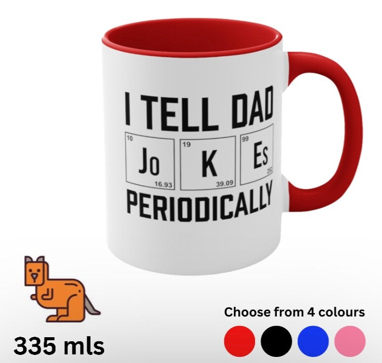 Father’s day novelty mug Funny dad Jokes Chemistry Periodic Table birthday