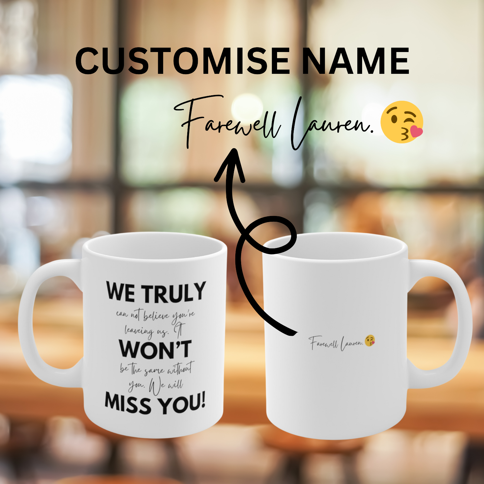 Personalised farewell Novelty mug we will truely miss you gag gift retirement