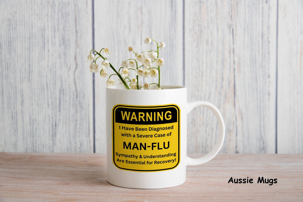 Warning Man-Flu Funny Novelty mug gift sick coffee cup