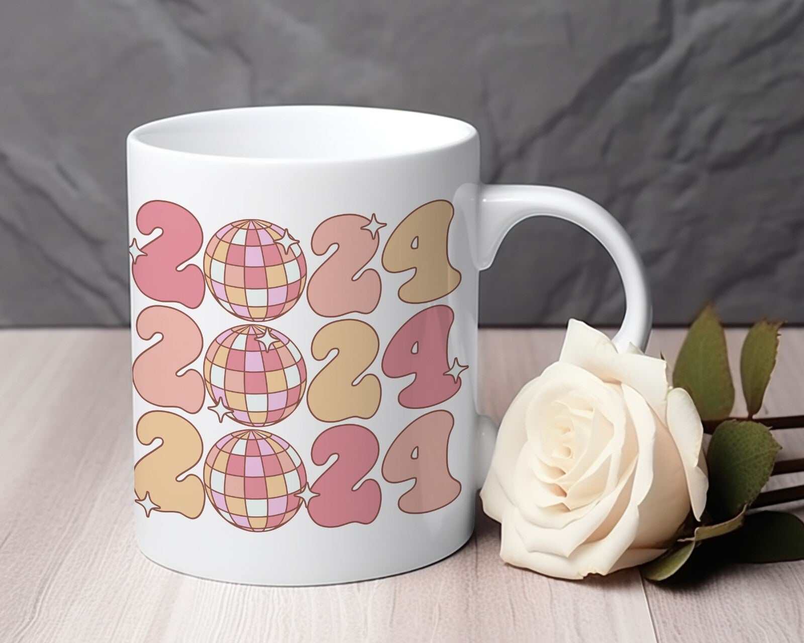 2024 disco ball happy new year Novelty mug 11 oz NYE