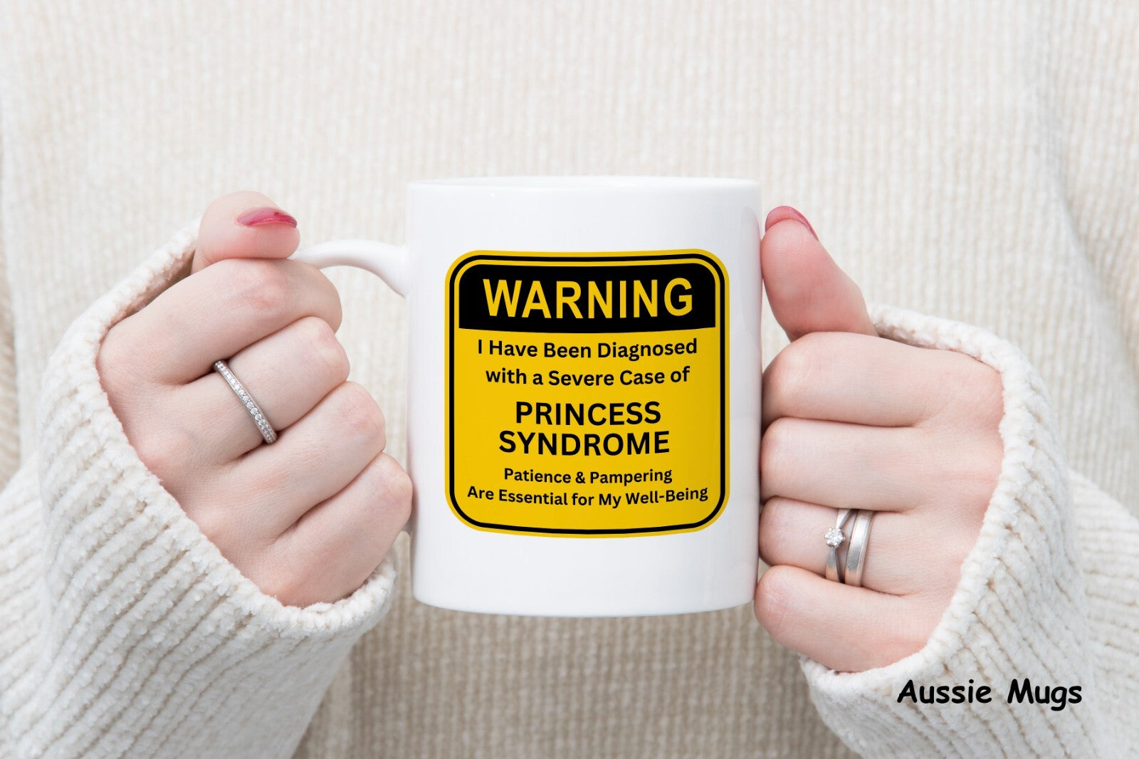 Gift for daughter Princess syndrome caution funny Novelty mug coffee cup
