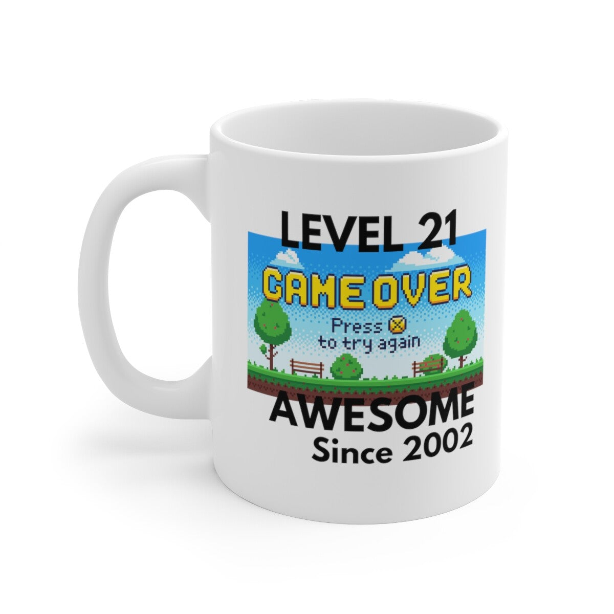 Novelty Mug Gag Gift 21st year old birthday mug gamer 21 year old 2002