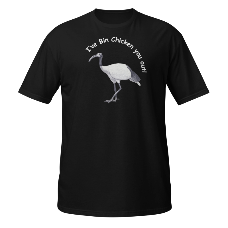 Ibis Novety unisex t-shirt black bin chicken funny tee
