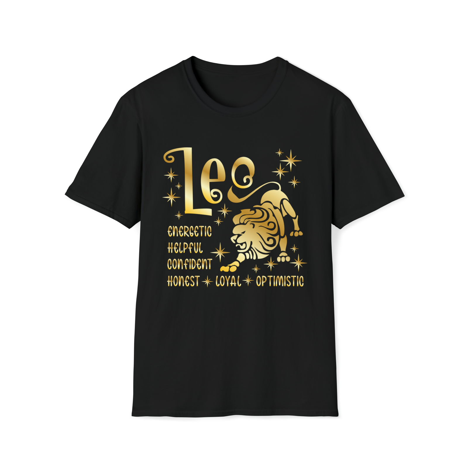 Leo zodiac Star sign Novety unisex t-shirt black