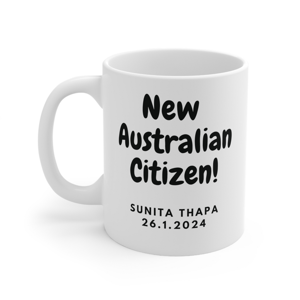 Australian citizenship mug customise keepsake celebration gift aussie citizen
