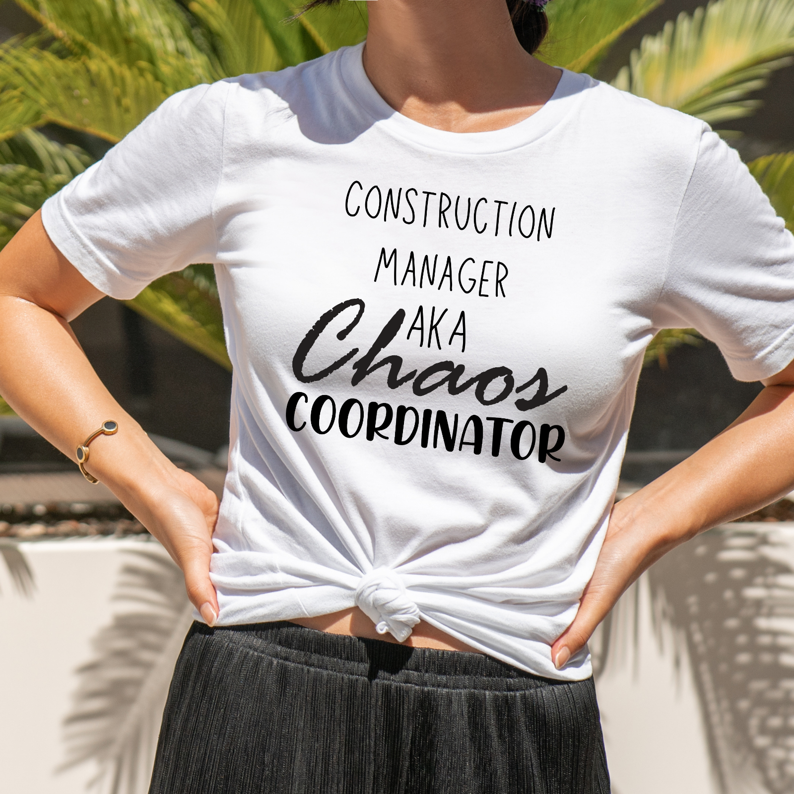 Construction Manager Novelty T-Shirt Chaos Coordinator Funny Shirts